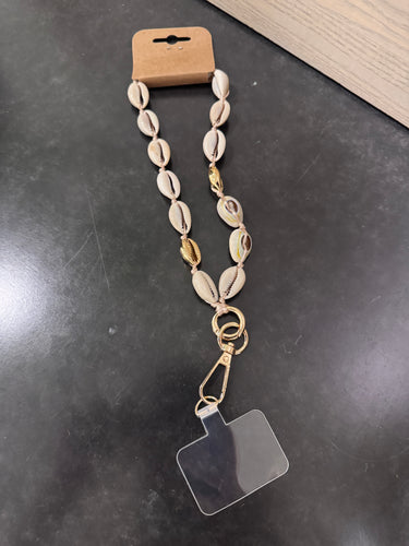 Kastgeluk telefoonkoord short schelpjes